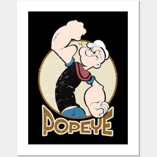 the sailor man - popeye vintage retro cartoon Posters and Art